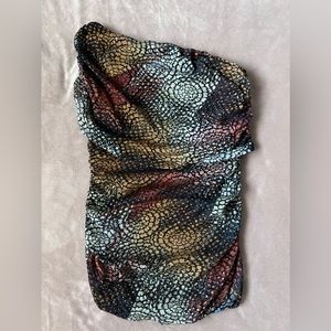 Large Charlotte Russe One Shoulder Sheer Top